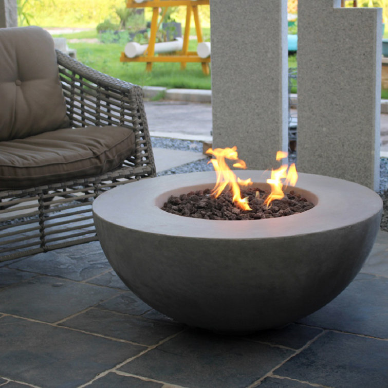 Orren Ellis Schoen 15'' H x 34'' W Concrete Outdoor Fire Pit & Reviews Wayfair